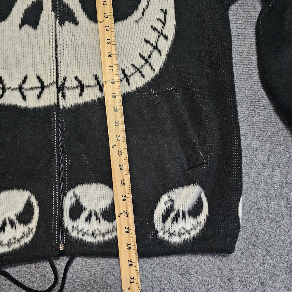 Tuntaquimba Artesanias Jack Skellington Mens Wool Zip Up Hoodie Jacket Ecuador - Picture 12 of 14